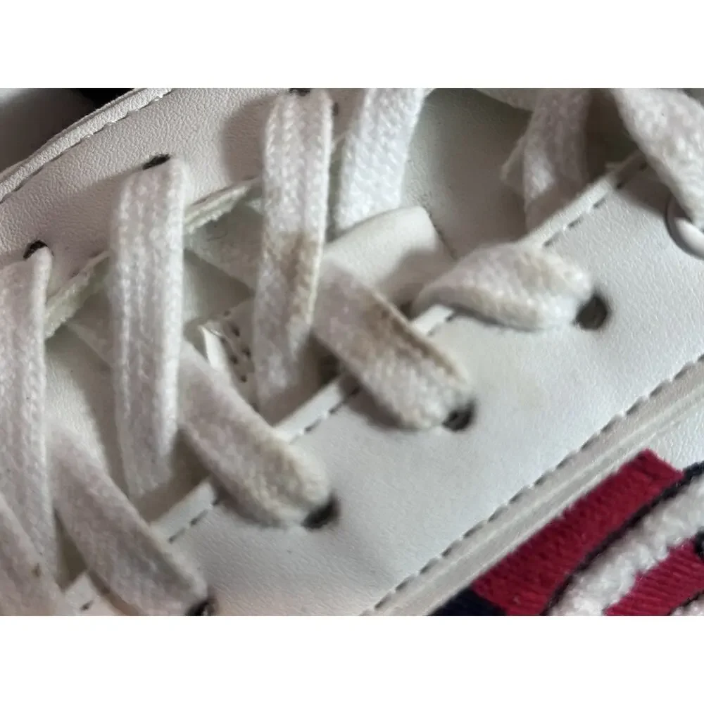 Chaps Varsity Women's Shoes Size 8.5 M Lace Up Sneakers White Navy‎ Red Logo